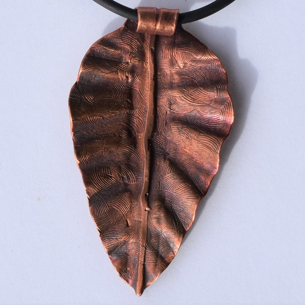 NWT Reversible Hand Forged Copper Pendant Necklace